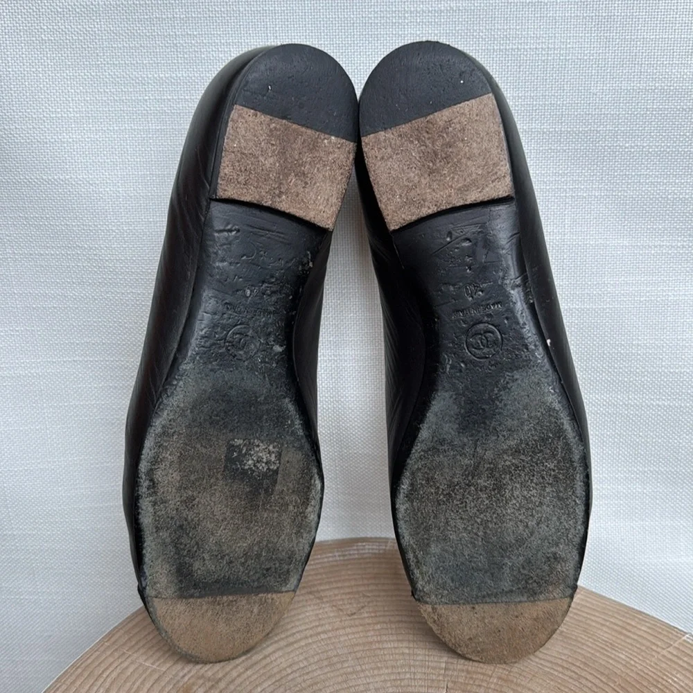 Authentic CHANEL Camellia Ballet Flats | Size 40 | Luxury Leather/Satin - Picture 11 of 13